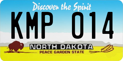 ND license plate KMP014