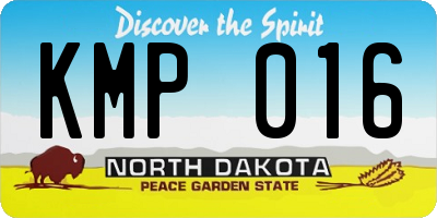 ND license plate KMP016