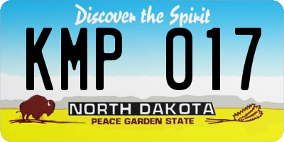 ND license plate KMP017