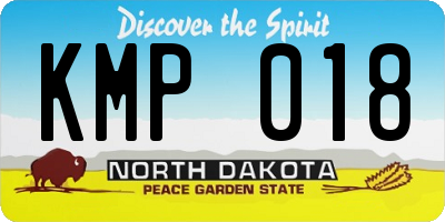 ND license plate KMP018
