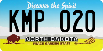 ND license plate KMP020