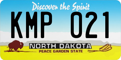 ND license plate KMP021