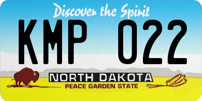 ND license plate KMP022