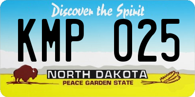 ND license plate KMP025