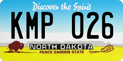 ND license plate KMP026