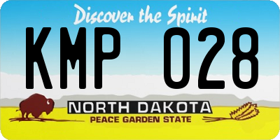 ND license plate KMP028