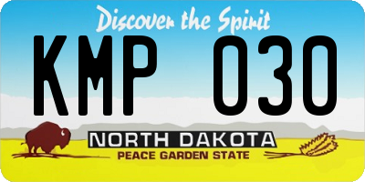 ND license plate KMP030