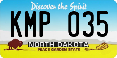 ND license plate KMP035