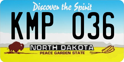 ND license plate KMP036