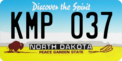 ND license plate KMP037