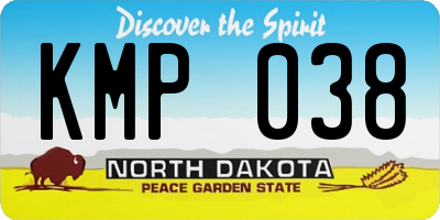 ND license plate KMP038