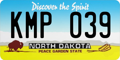 ND license plate KMP039