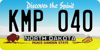ND license plate KMP040