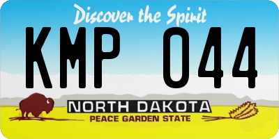 ND license plate KMP044
