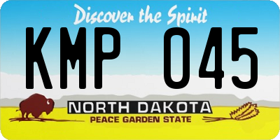 ND license plate KMP045