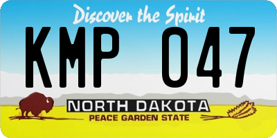 ND license plate KMP047