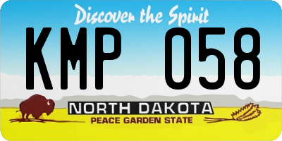 ND license plate KMP058