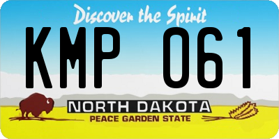 ND license plate KMP061