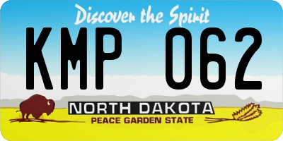 ND license plate KMP062