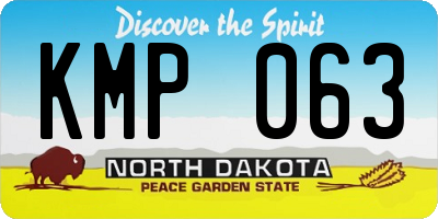 ND license plate KMP063