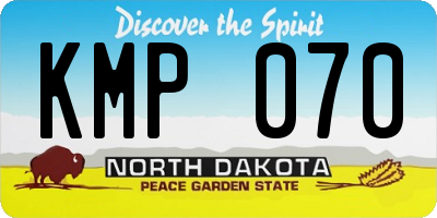 ND license plate KMP070