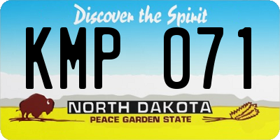ND license plate KMP071