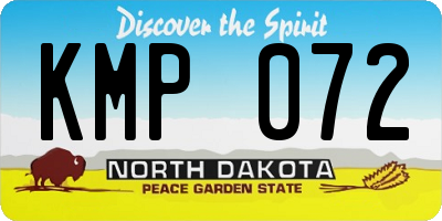 ND license plate KMP072