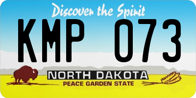 ND license plate KMP073