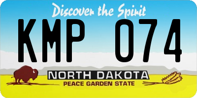 ND license plate KMP074