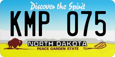 ND license plate KMP075