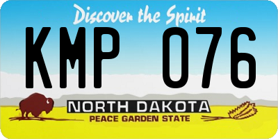 ND license plate KMP076