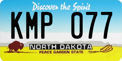 ND license plate KMP077