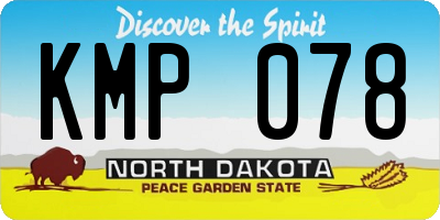 ND license plate KMP078