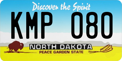 ND license plate KMP080