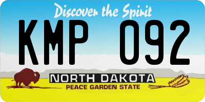 ND license plate KMP092