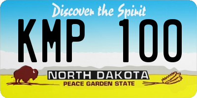 ND license plate KMP100