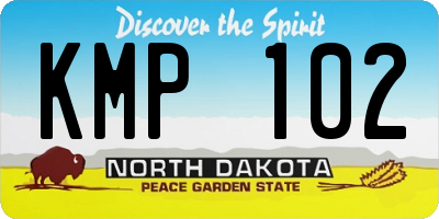 ND license plate KMP102