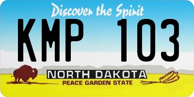 ND license plate KMP103