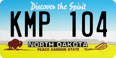 ND license plate KMP104