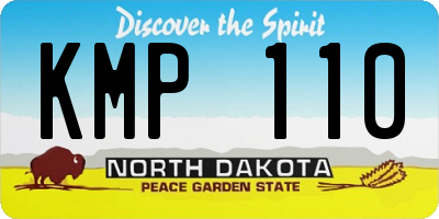ND license plate KMP110