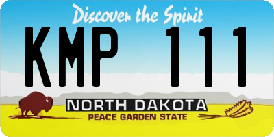 ND license plate KMP111