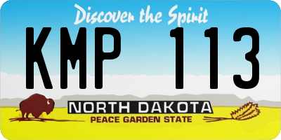 ND license plate KMP113