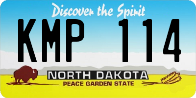 ND license plate KMP114