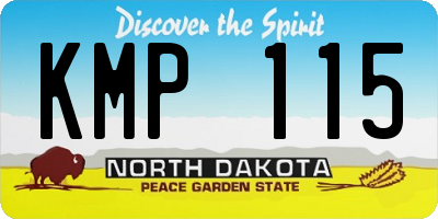 ND license plate KMP115