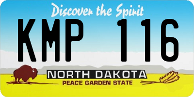 ND license plate KMP116