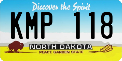 ND license plate KMP118