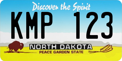 ND license plate KMP123