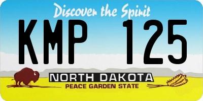 ND license plate KMP125