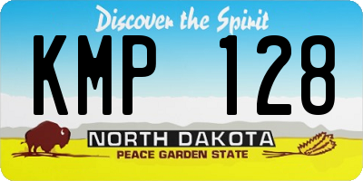 ND license plate KMP128