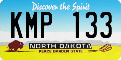 ND license plate KMP133